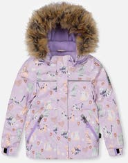 Deux par Deux Discover Cats Faux Fur Hood Jacket & Suspender Pants Two Piece Snowsuit