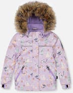 Deux par Deux Discover Cats Faux Fur Hood Jacket & Suspender Pants Two Piece Snowsuit
