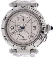 Pre-Owned Cartier Pasha de Cartier GMT Power Reserve Automatic Watch Stainless Steel 38