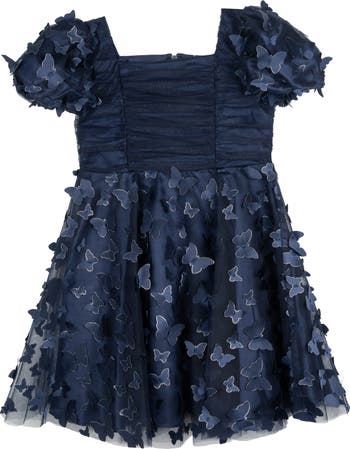 Kids' 3D Butterfly Mesh Dress