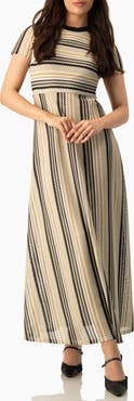 IVONNE Chevron Stripe Crochet Knit Maxi Dress