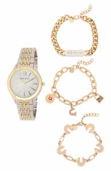 True Religion Crystal Logo Two-Tone Bracelet Watch, 33.8mm & Assorted Bracelets Set