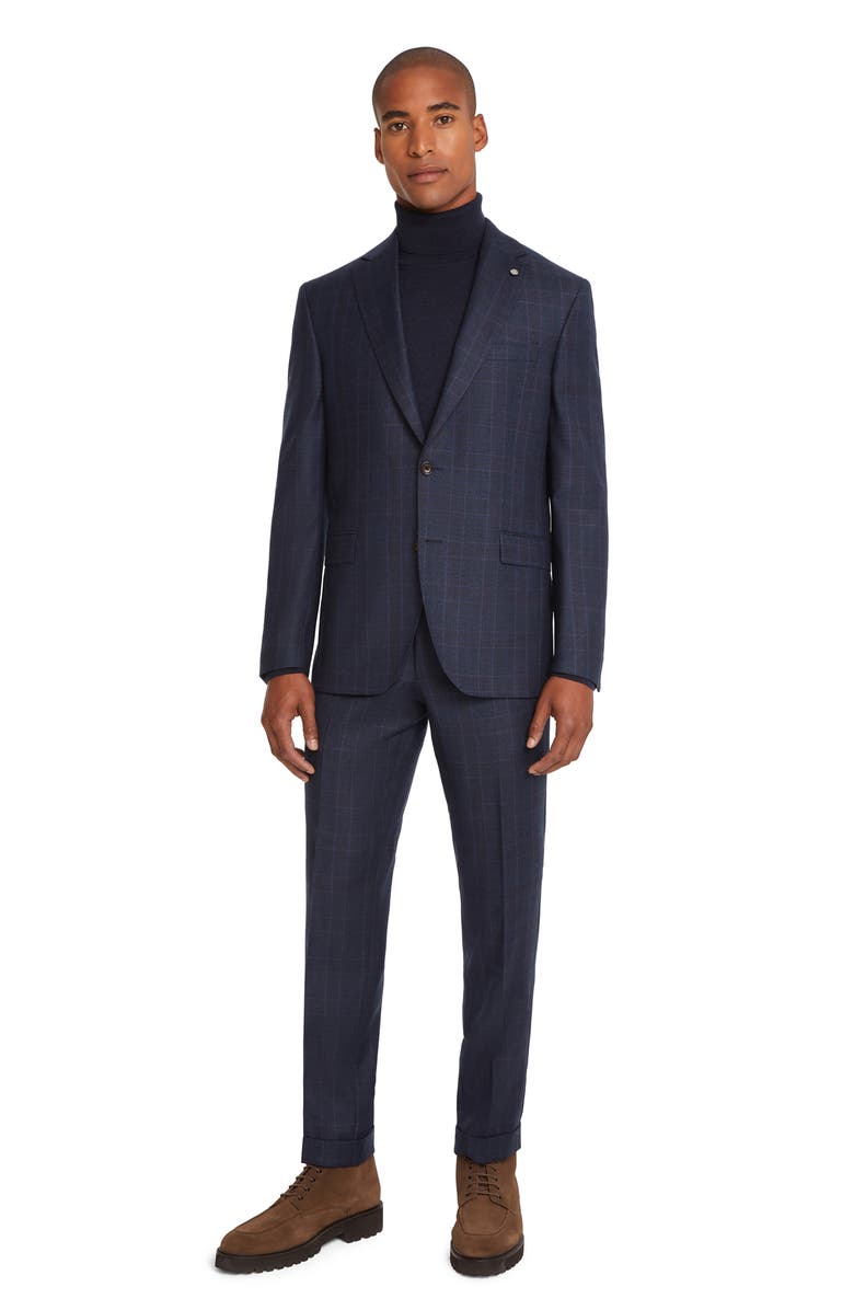 Jack Victor Esprit Soft Constructed Plaid Wool Suit, Alternate, color,