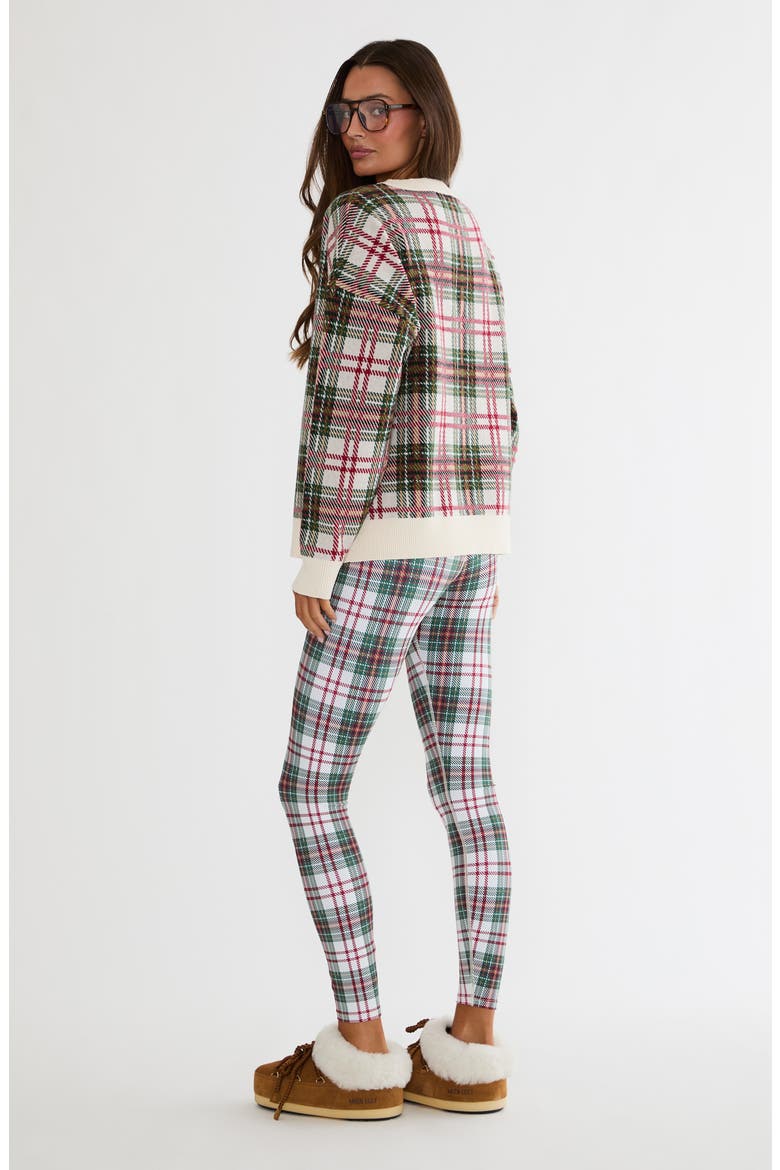 Joey Plaid V-Neck Sweater, Alternate, color, FROSTED PINE PLAID