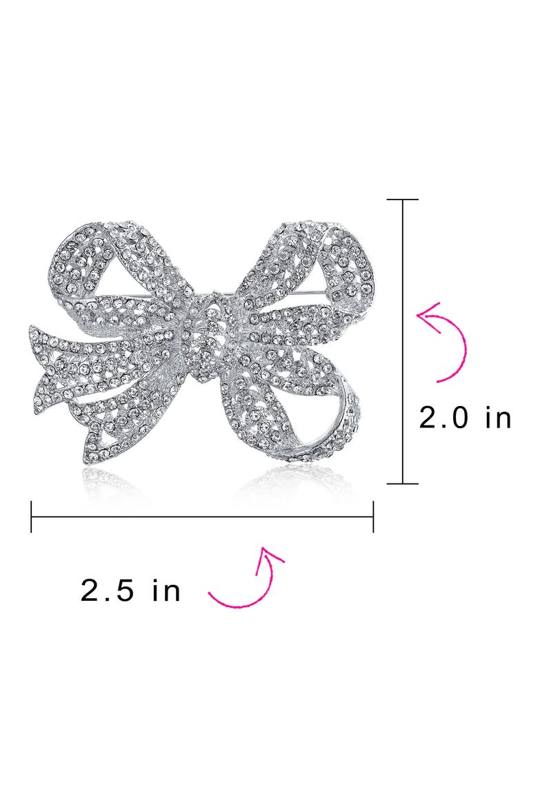 Bow Brooch, Alternate, color, SILVER