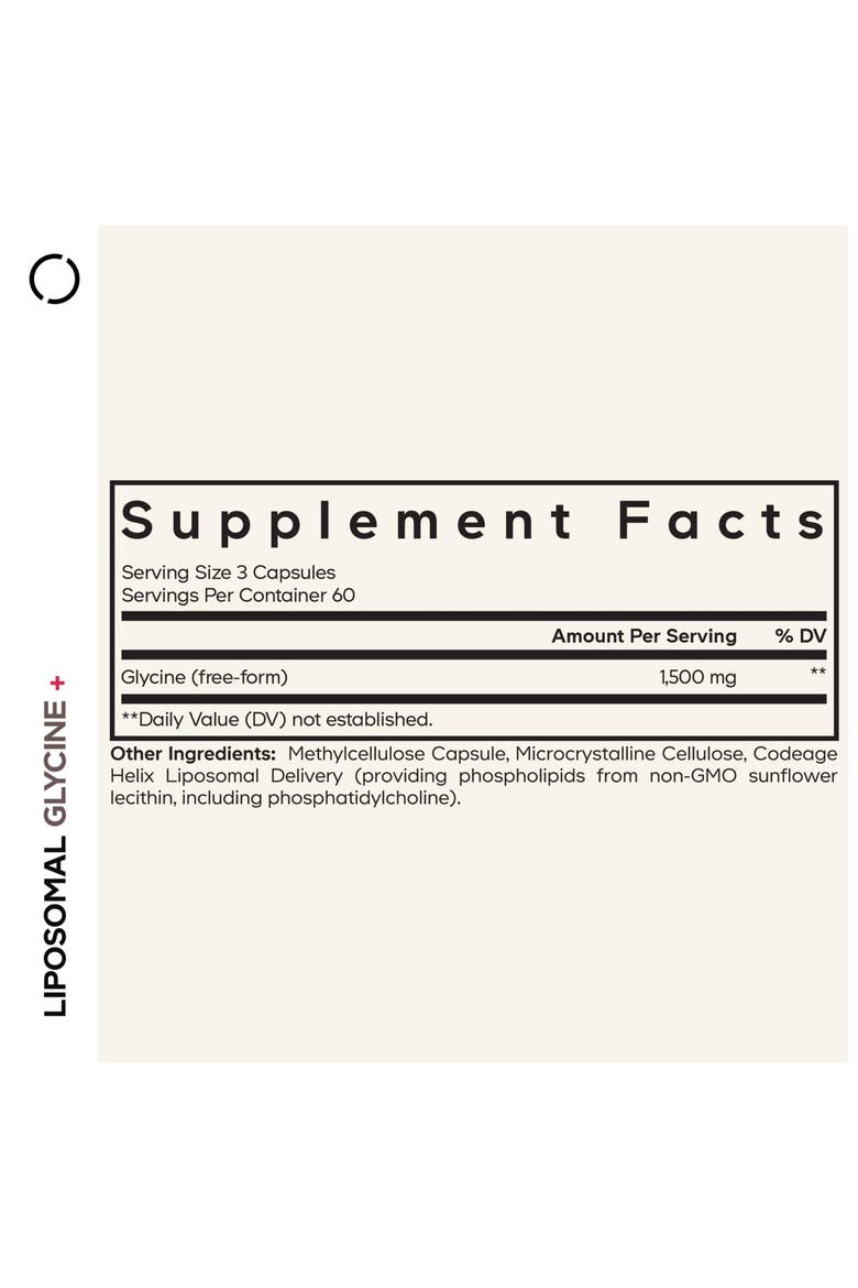 Liposomal Glycine Supplement, Free-Form Amino Acid L-Glycine 1500mg, 2-Month Supply, Alternate, color, White