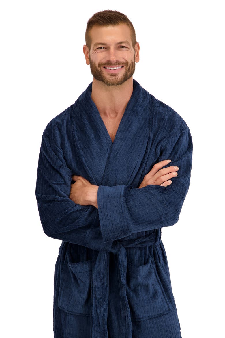 Fleece Robe, Alternate, color, NAVY
