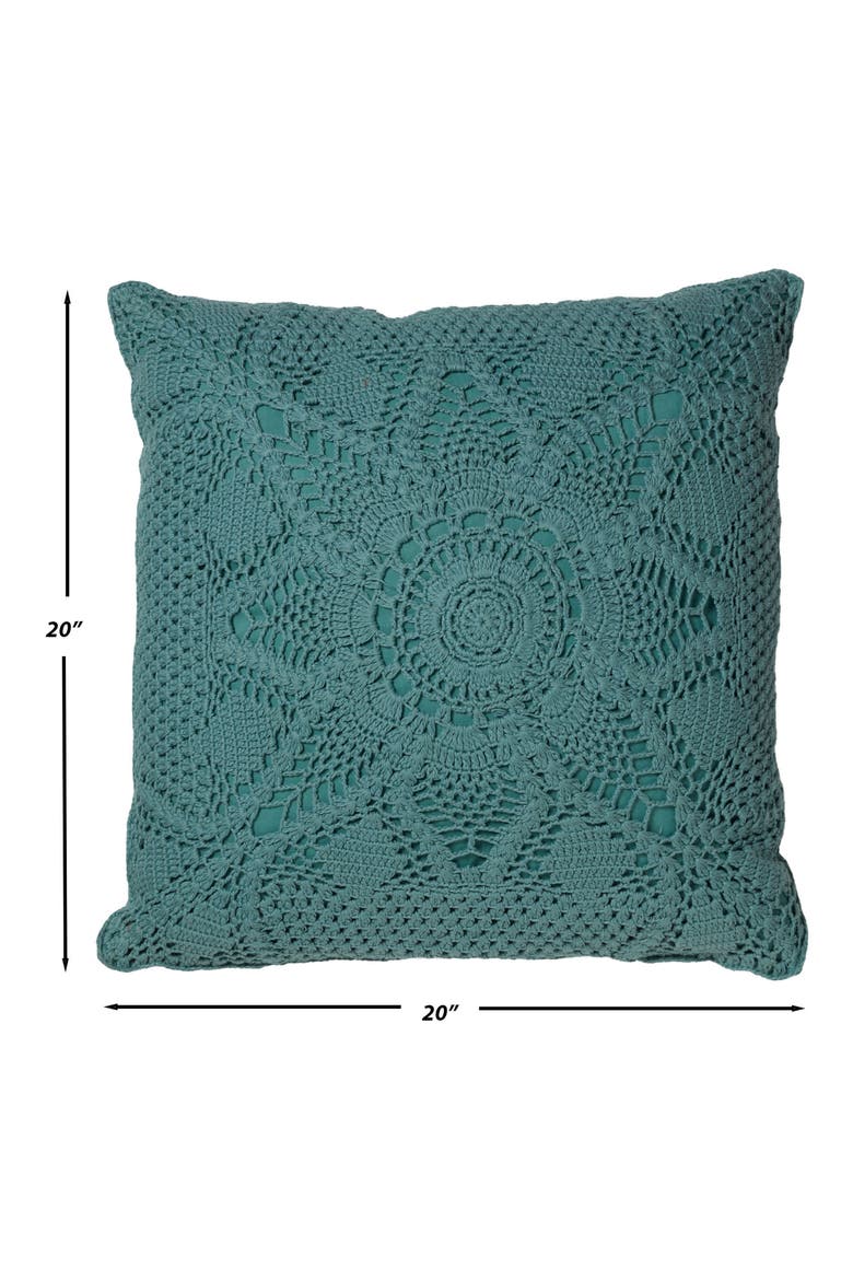 Emma Crocheted Accent Pillow, Alternate, color, GREEN