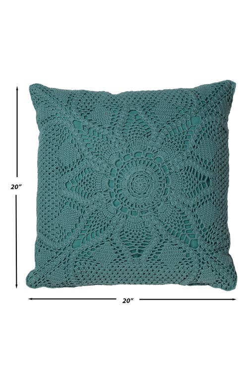 Roselli Trading Company Emma Crocheted Accent Pillow In Green