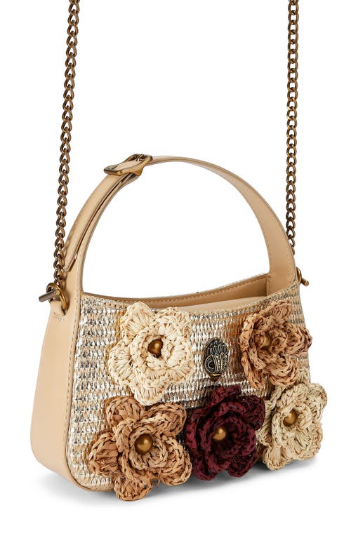 Kurt Geiger London Mini Bond Floral Shoulder Bag In Open Beige