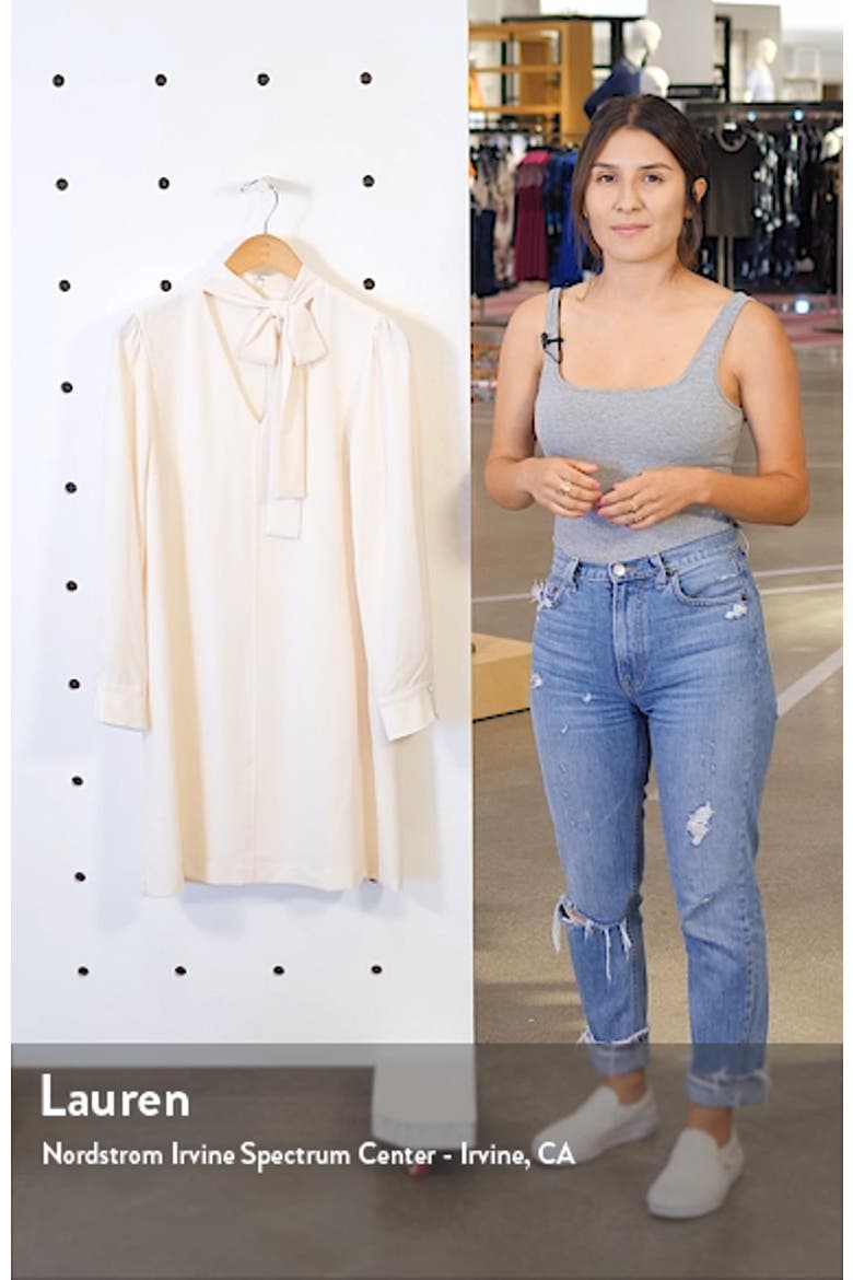 Ines Tie Neck Long Sleeve Shift Dress video
