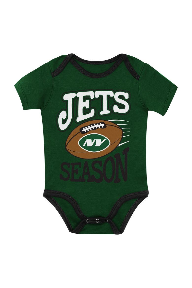 Newborn Outerstuff  New York Jets First Round Pick Three-Piece Creeper Set, Alternate, color, Green