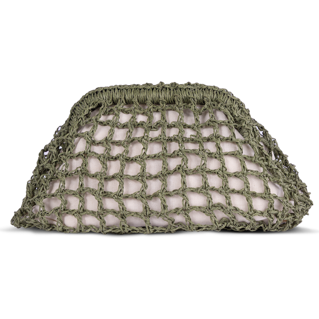 Tin Marin Ola Crochet Clutch In Green