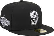 New Era Men's New Era Black Seattle Mariners Logo 59FIFTY Fitted Hat