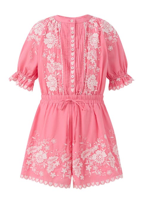 Selena Cotton Embroidered Romper (Toddler, Little Kid & Big Kid)