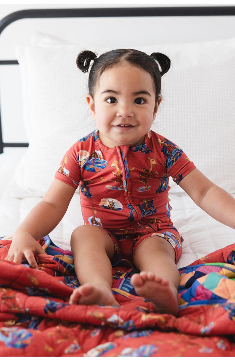 Charlie Lou Baby<sup>®</sup> Llama Llama Red Pajama Zipper Shortie Romper, Alternate, color, Red
