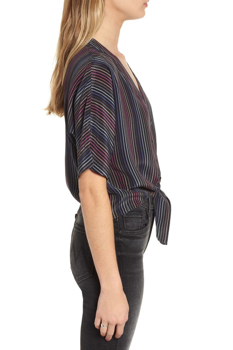 Thea Tie Waist Blouse, Alternate, color, RAINBOW STRIPE