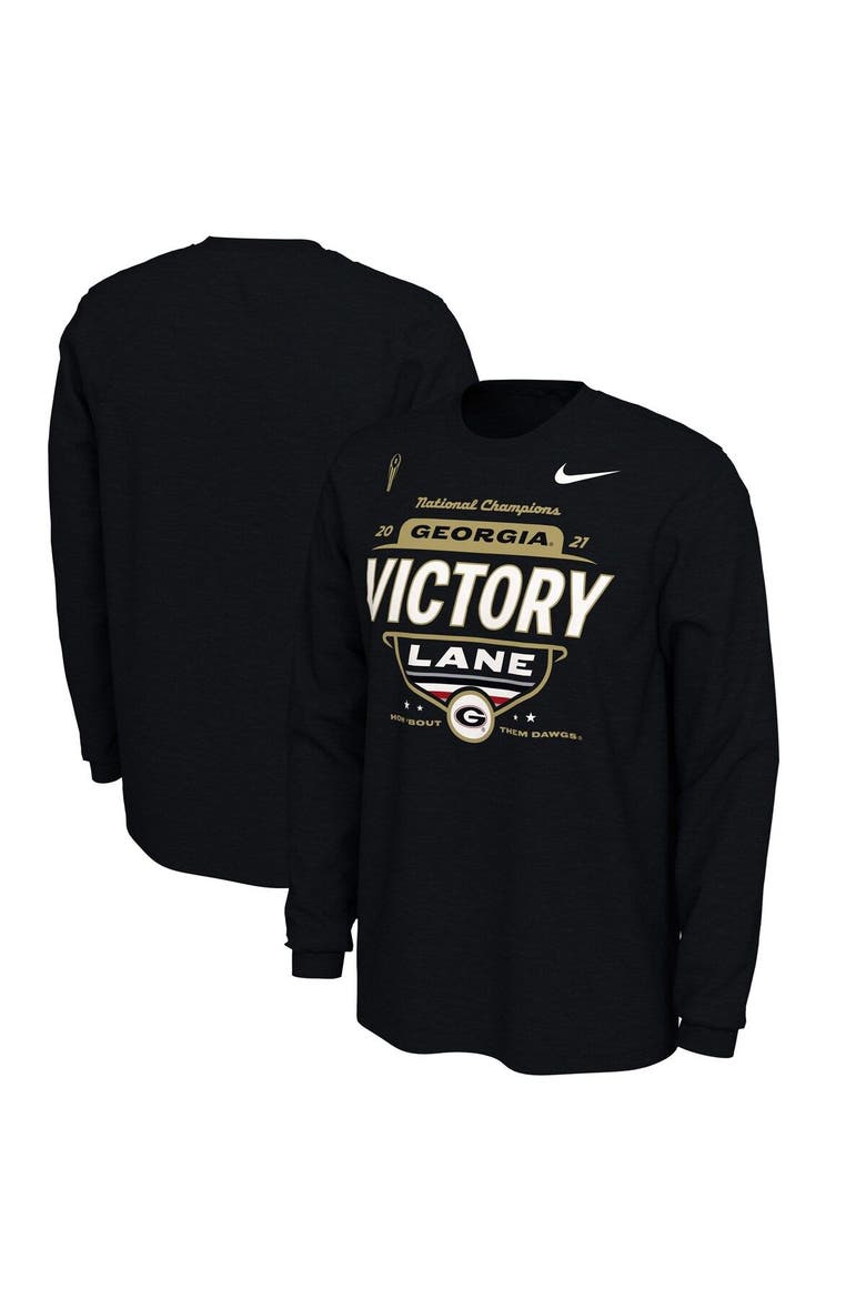 Men's Nike Black Georgia Bulldogs College Football Playoff 2021 National Champions Locker Room Long Sleeve T-Shirt, Main, color, Black
