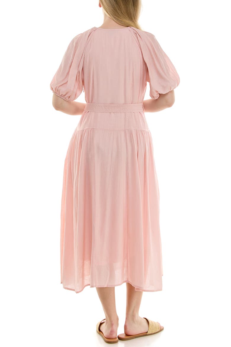 Crinkle Puff Sleeve Mid Dress, Alternate, color, PEEK-A-BOO