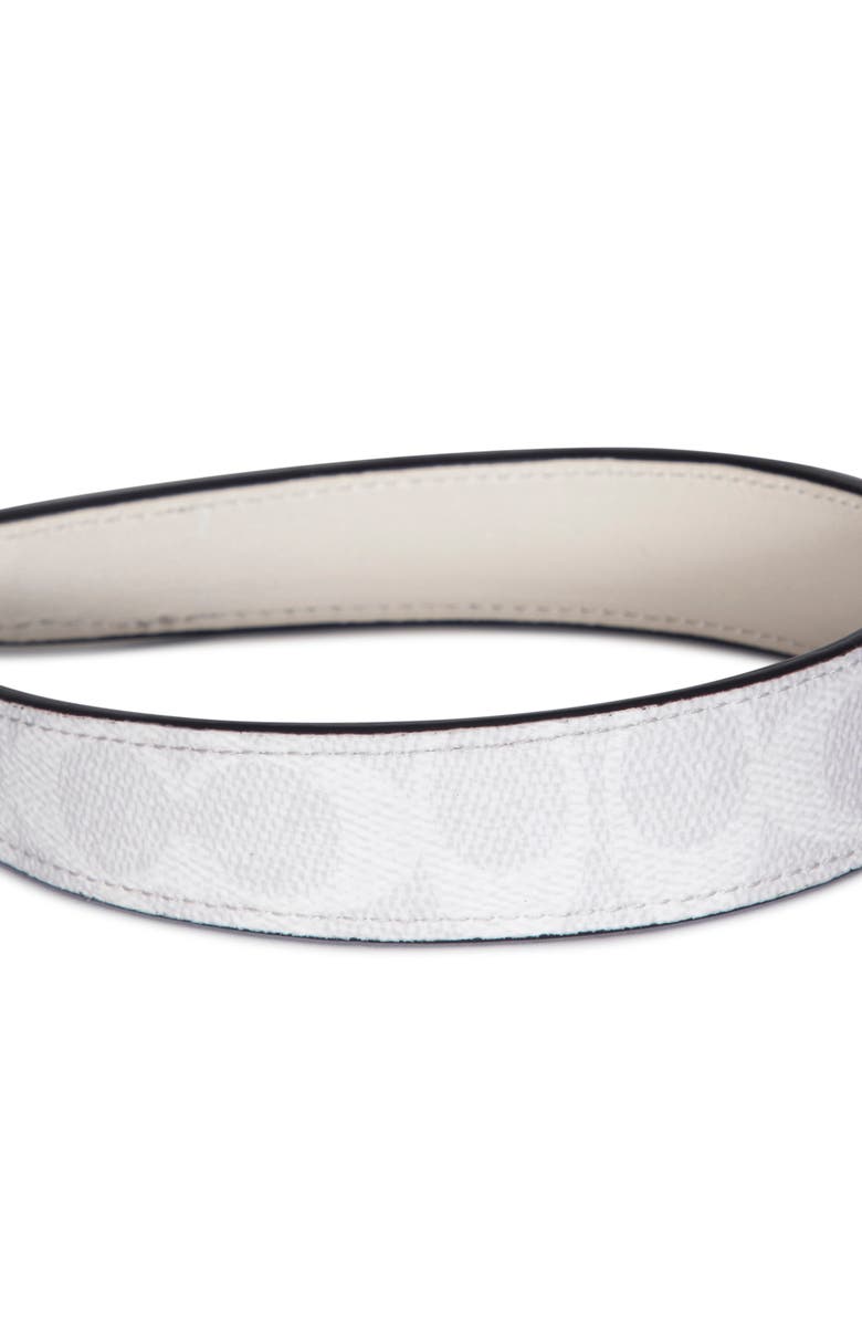 COACH Signature Leather Headband, Alternate, color, Off White
