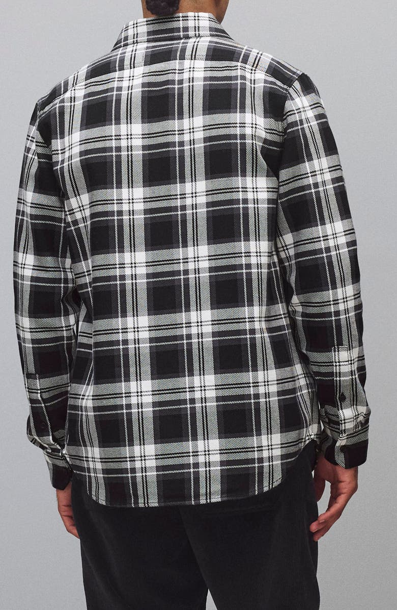 Reigning Champ Union Plaid Cotton Button-Up Shirt, Alternate, color, White/Black