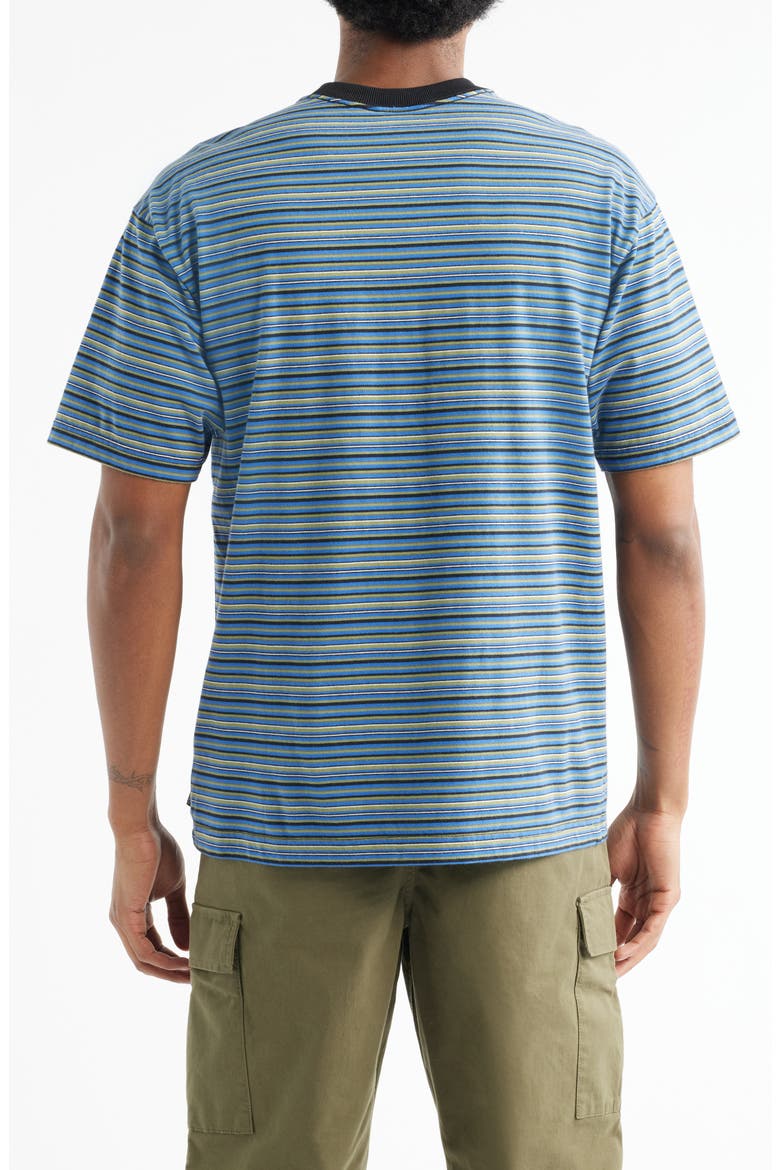 Cameron Stripe Cotton T-Shirt, Alternate, color, BLACK-TRUE BLUE