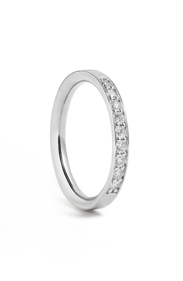 Monica Vinader Essential Lab Grown Diamond Pavé Stacking Ring, Main, color, Sterling Silver / Diamond