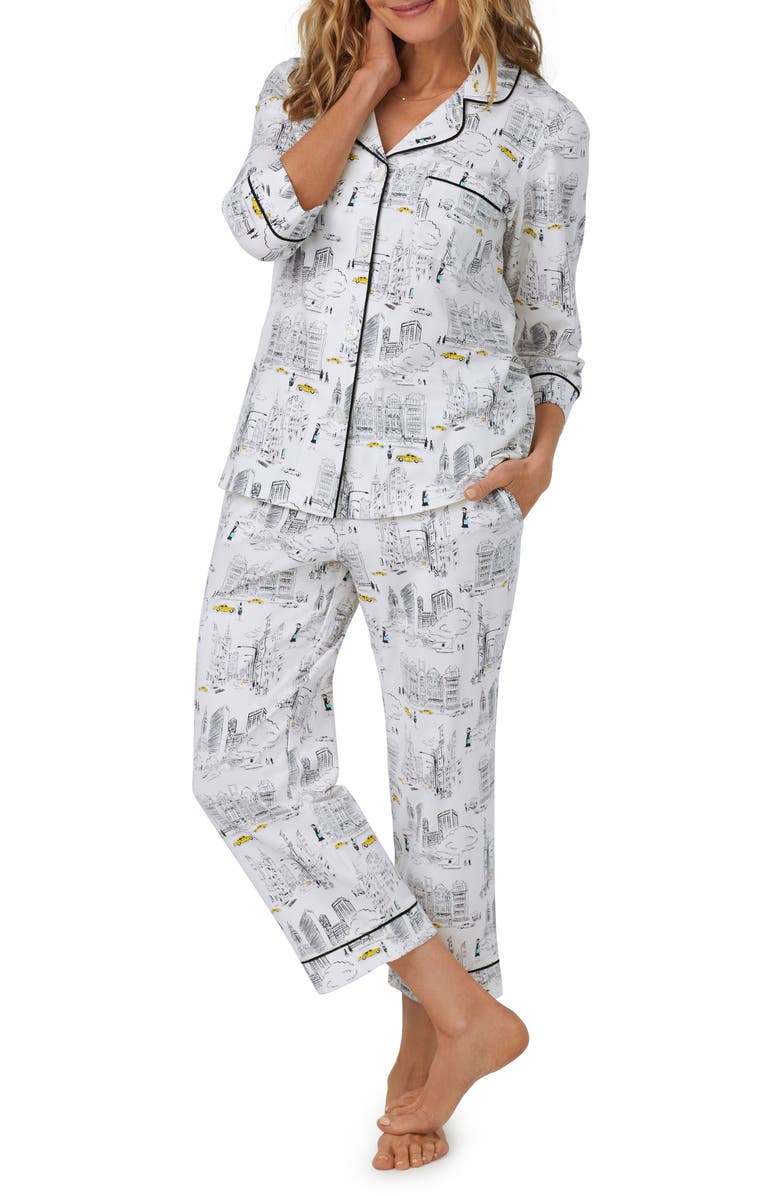 BedHead Pajamas Print Jersey Crop Pajamas, Alternate, color, 