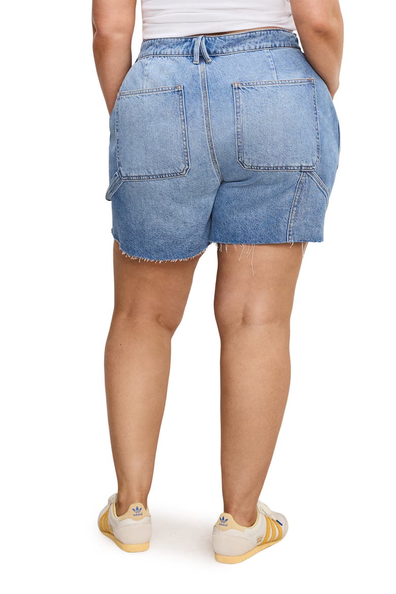 Cutoff Carpenter Denim Shorts, Alternate, color, INDIGO
