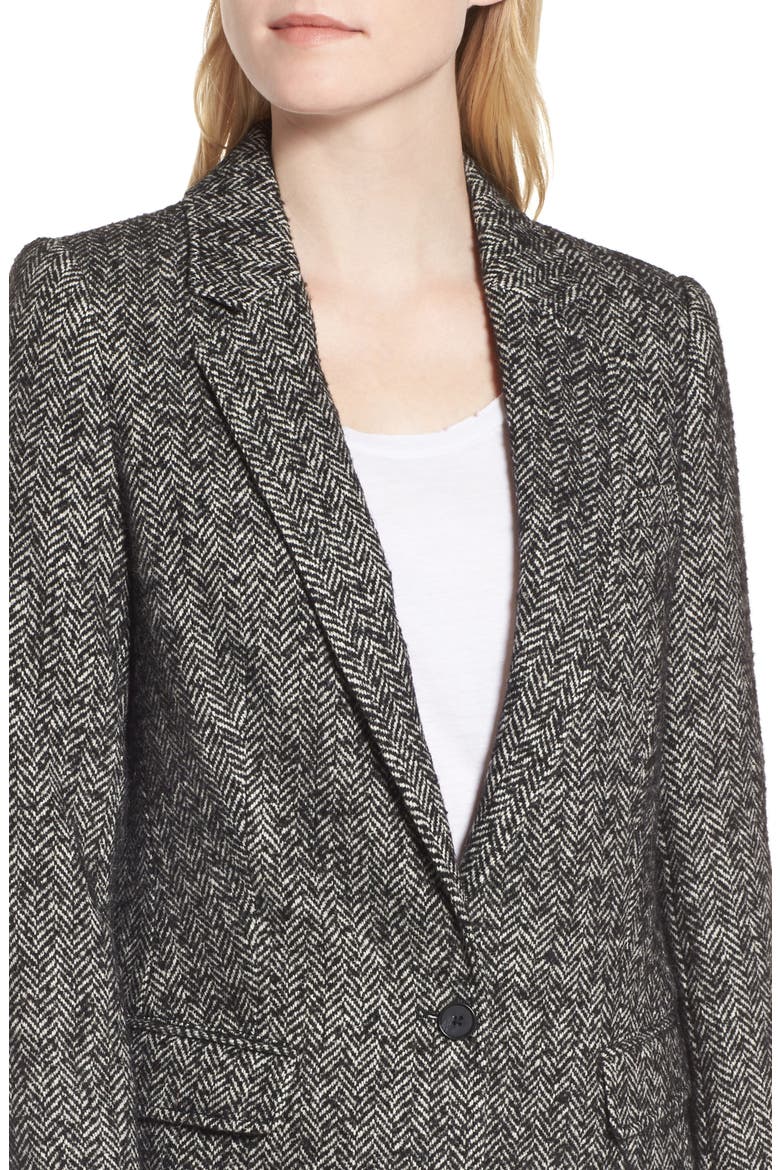 Merilee Jacket, Alternate, color, BLACK/ CREAM