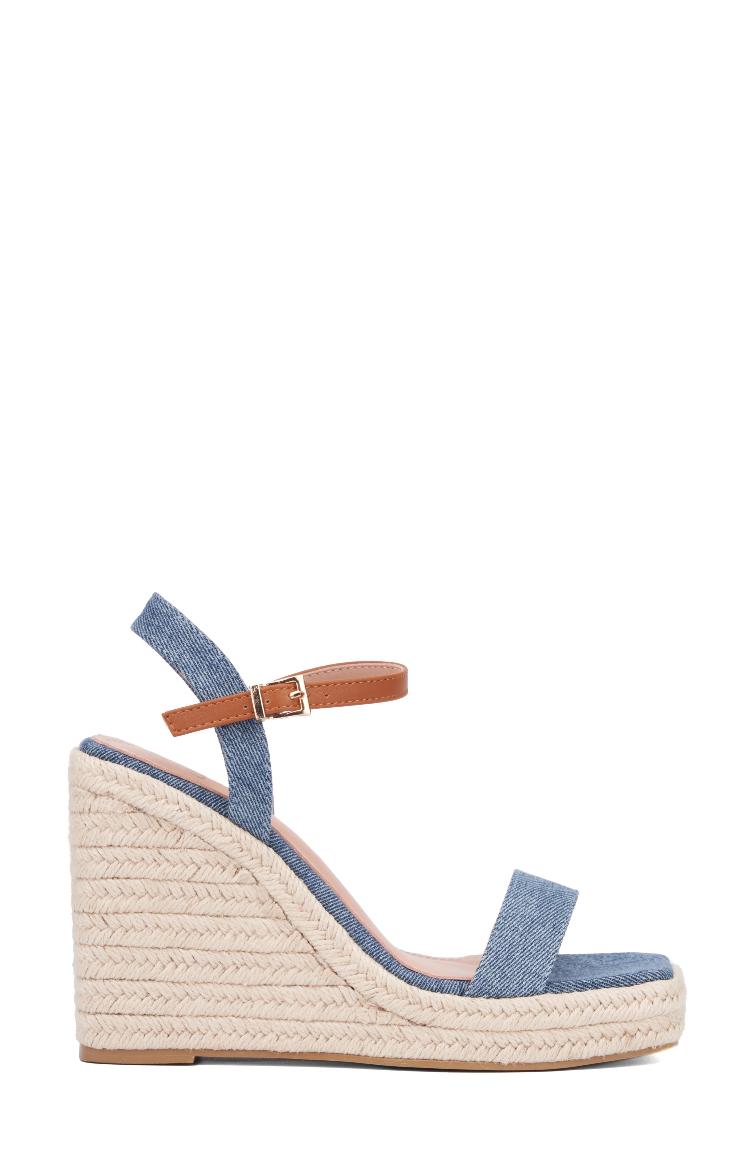 NEW YORK AND COMPANY Unita Espadrille Platform Wedge Sandal, Alternate, color, Blue/Tan