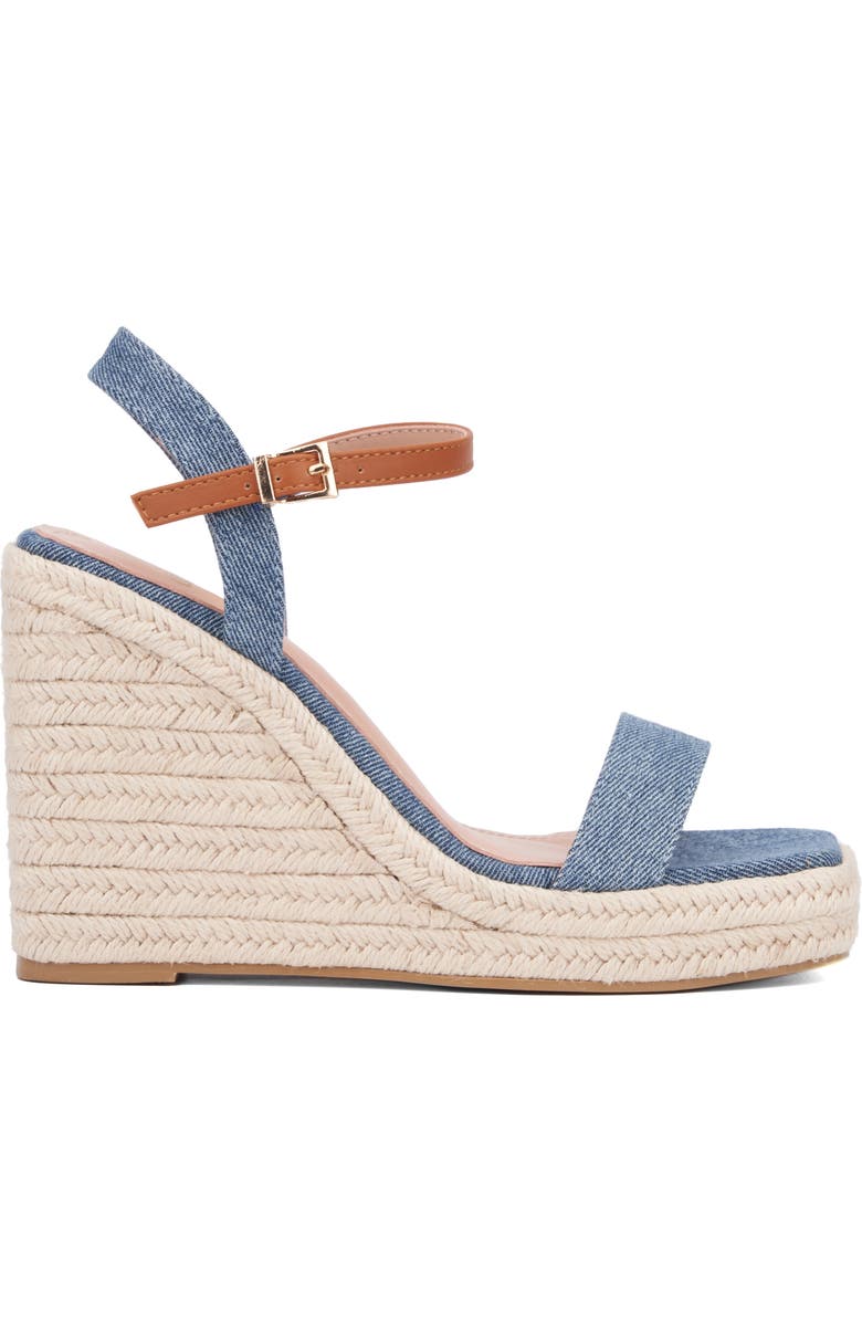 NEW YORK AND COMPANY Unita Espadrille Platform Wedge Sandal, Alternate, color, Blue/Tan