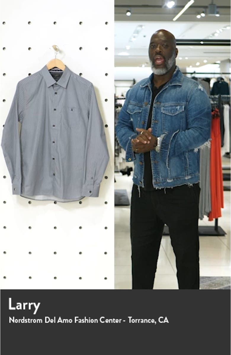 Stonelo Slim Fit Geo Print Button-Up Shirt, sales video thumbnail