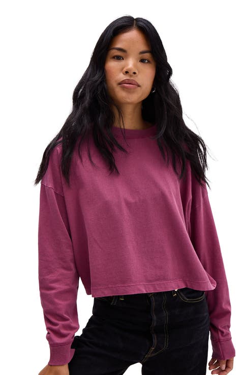 The Relaxed Crop Long Sleeve Tee