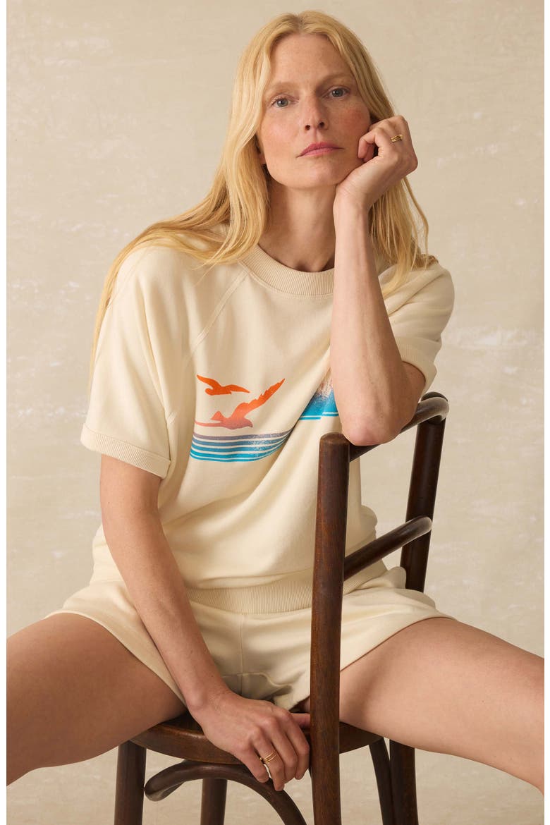 High Tide Short Sleeve Pima Cotton Terry Sweatshirt, Alternate, color, SEEDPEARL