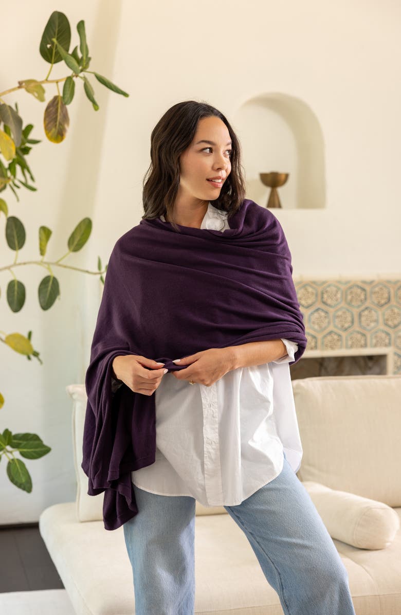 zestt organics The Dreamsoft Organic Cotton Travel Scarf, Alternate, color, Blackberry