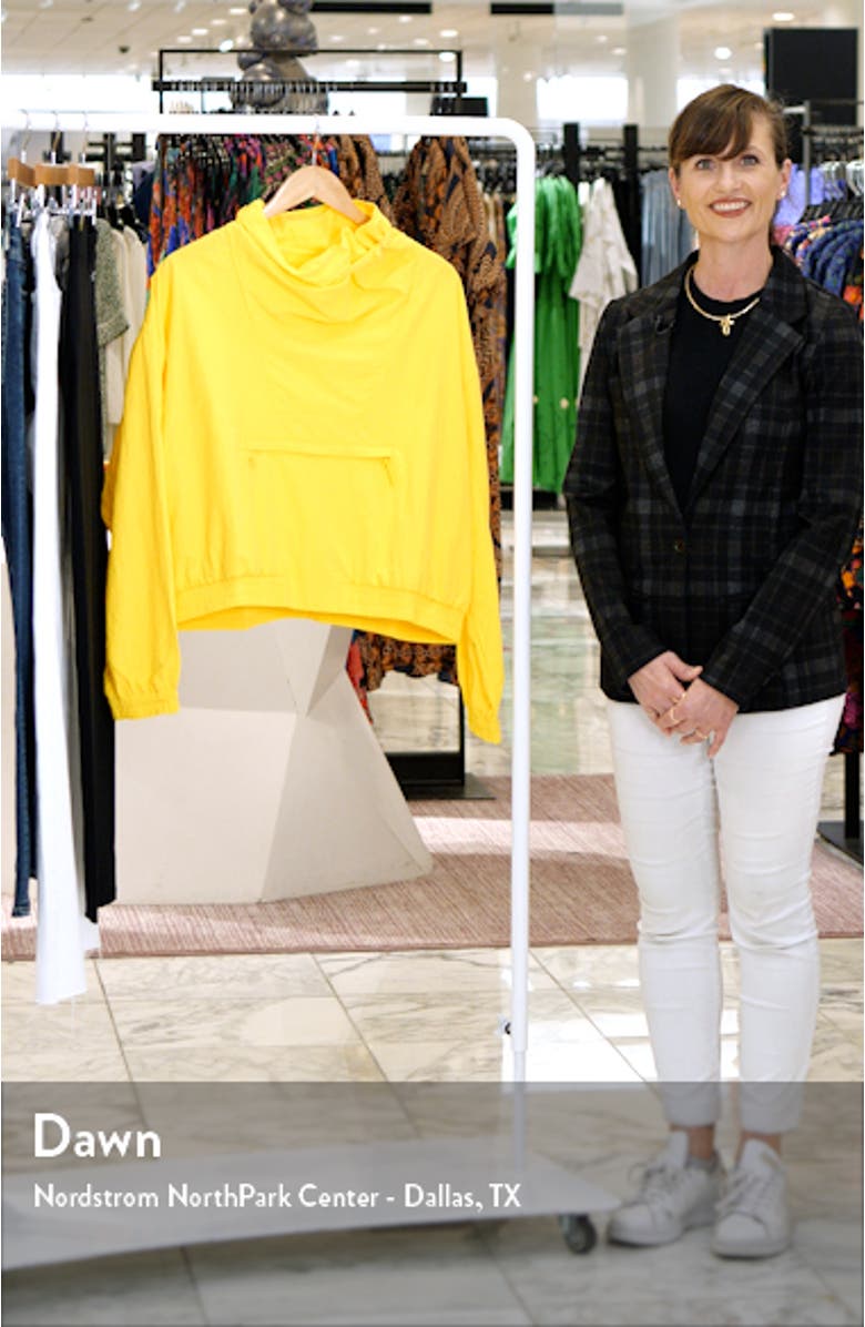 Oversize Cowl Neck Nylon Pullover Jacket, sales video thumbnail