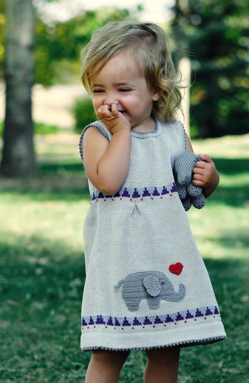 Melange Collection Elephant Heart Dress In Grey