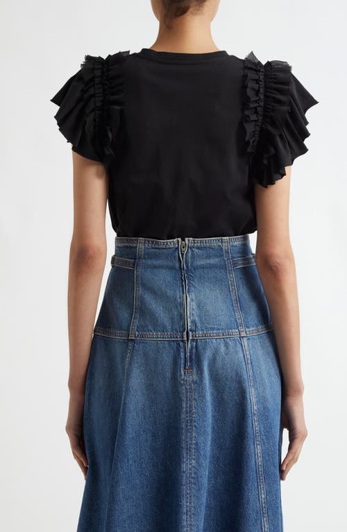 ULLA JOHNSON ULLA JOHNSON LEIA RUFFLE SLEEVE ORGANIC COTTON TOP 