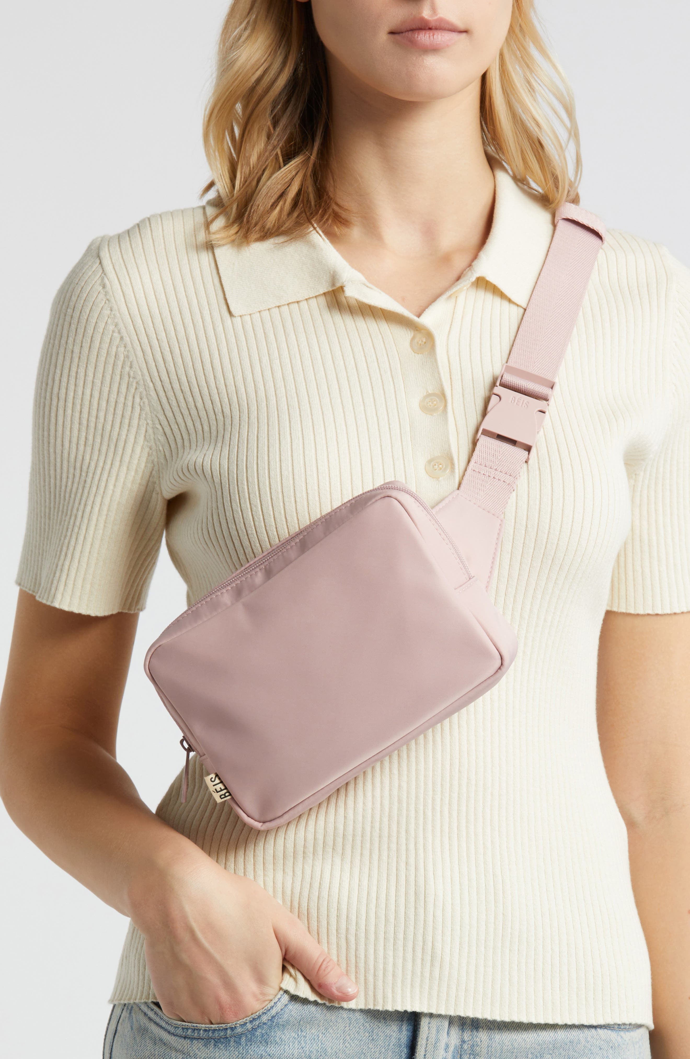 Béis Belt Bag, Alternate, color, Atlas Pink