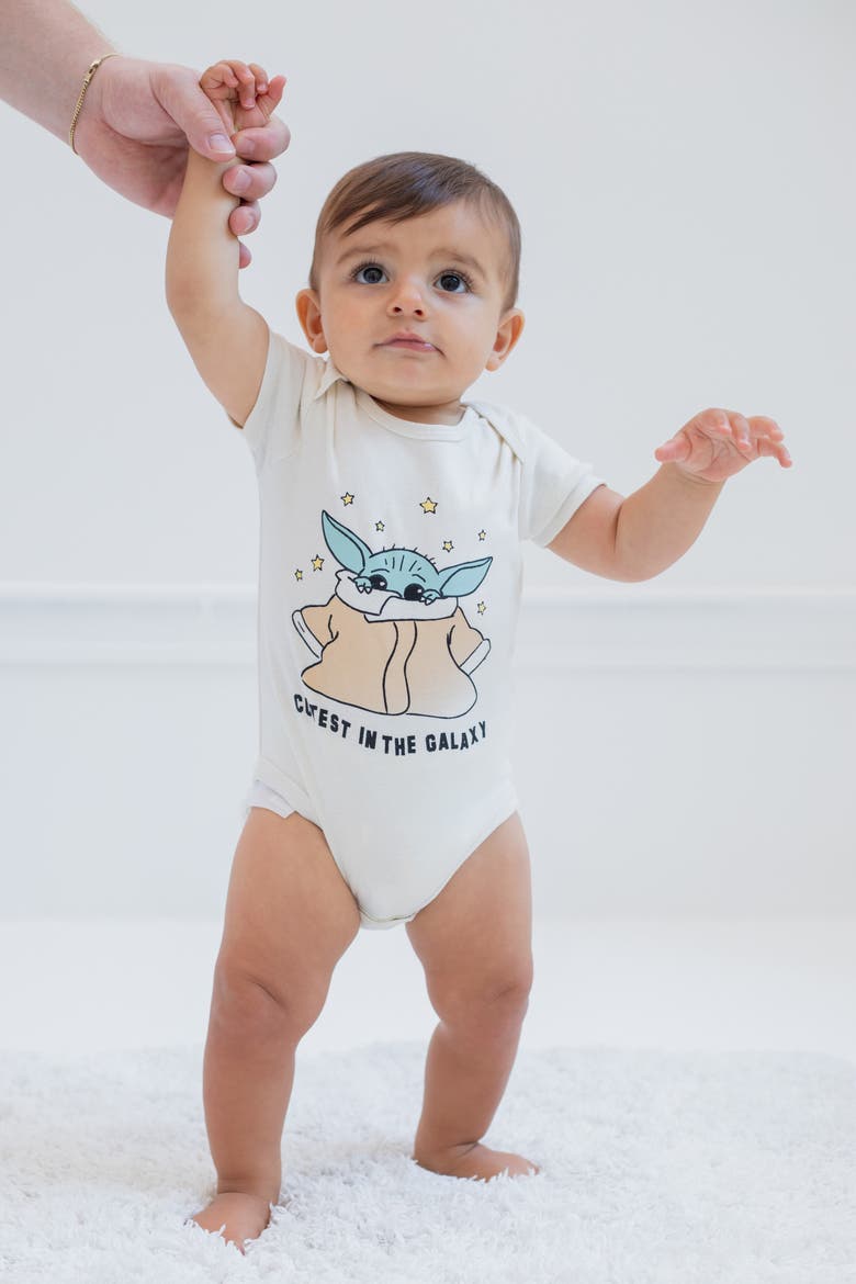 3-Pack Short Sleeve Bodysuits, Alternate, color, Egret Grey Yellow