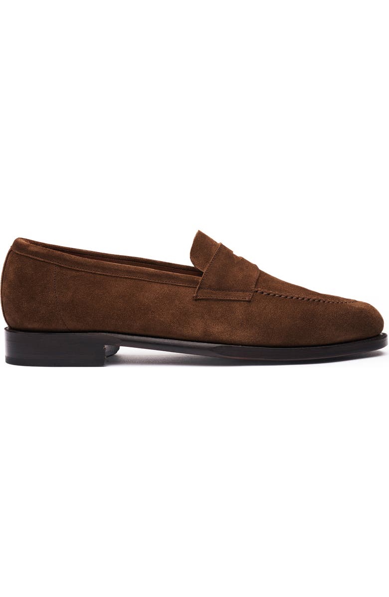 MORJAS The Penny Loafer, Alternate, color, Medium Brown Suede