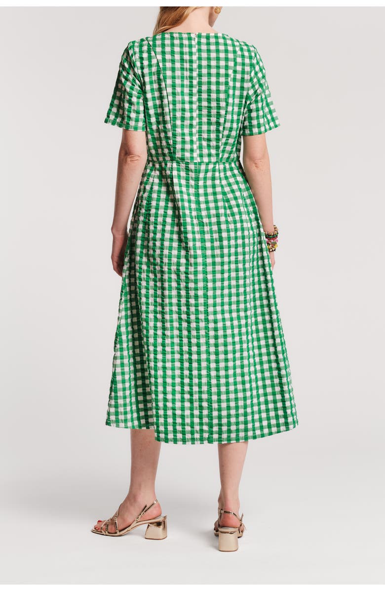 Frances Valentine Michelle Midi Dress Gingham, Alternate, color, Green/Oyster