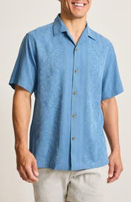 Tommy Bahama Maui Border Silk Short Sleeve Button-Up Shirt