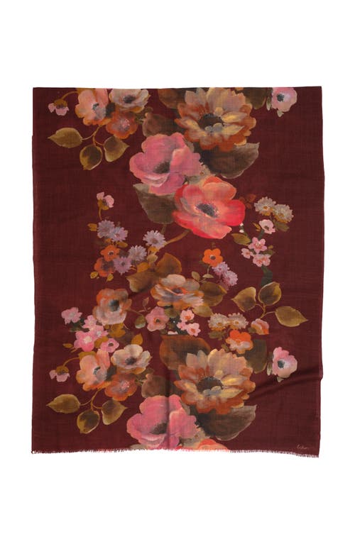 Echo Painted Floral Wrap In Red