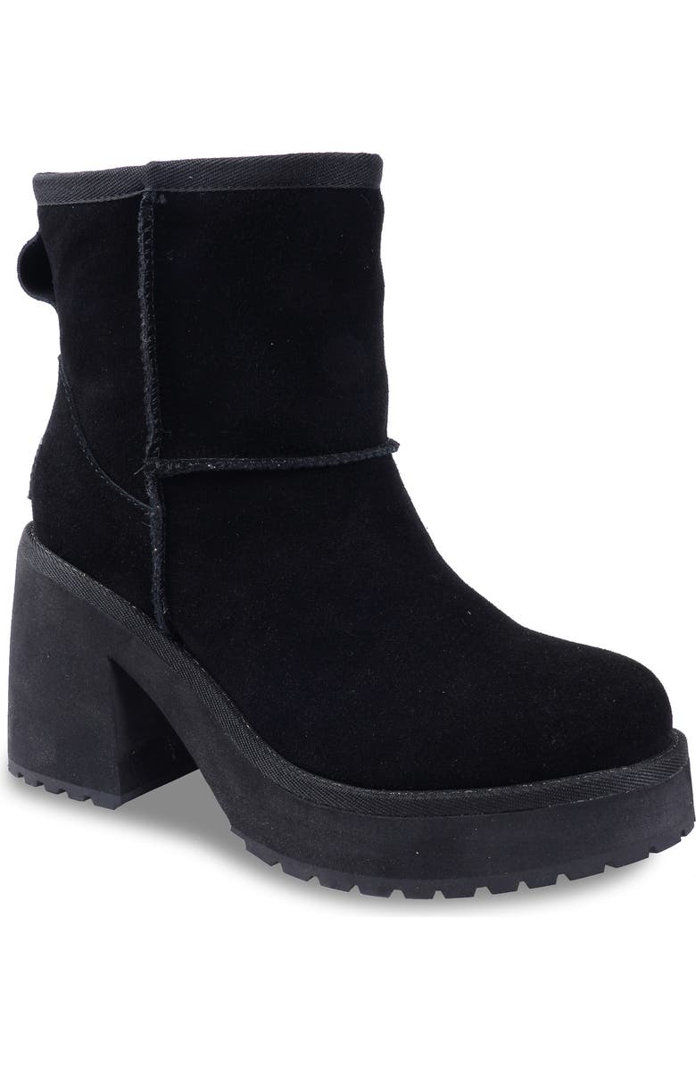 Candie's Luccia Platform Bootie, Main, color, Black Suede