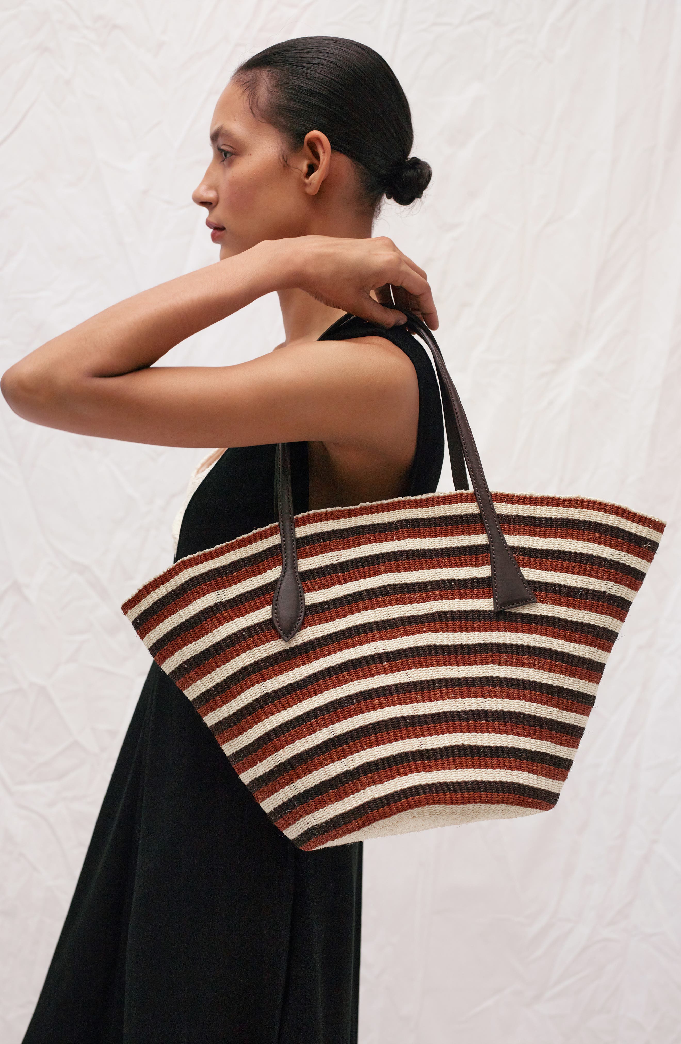 Sprout Basket Sisal Tote, Alternate, color, BROWN MULTI
