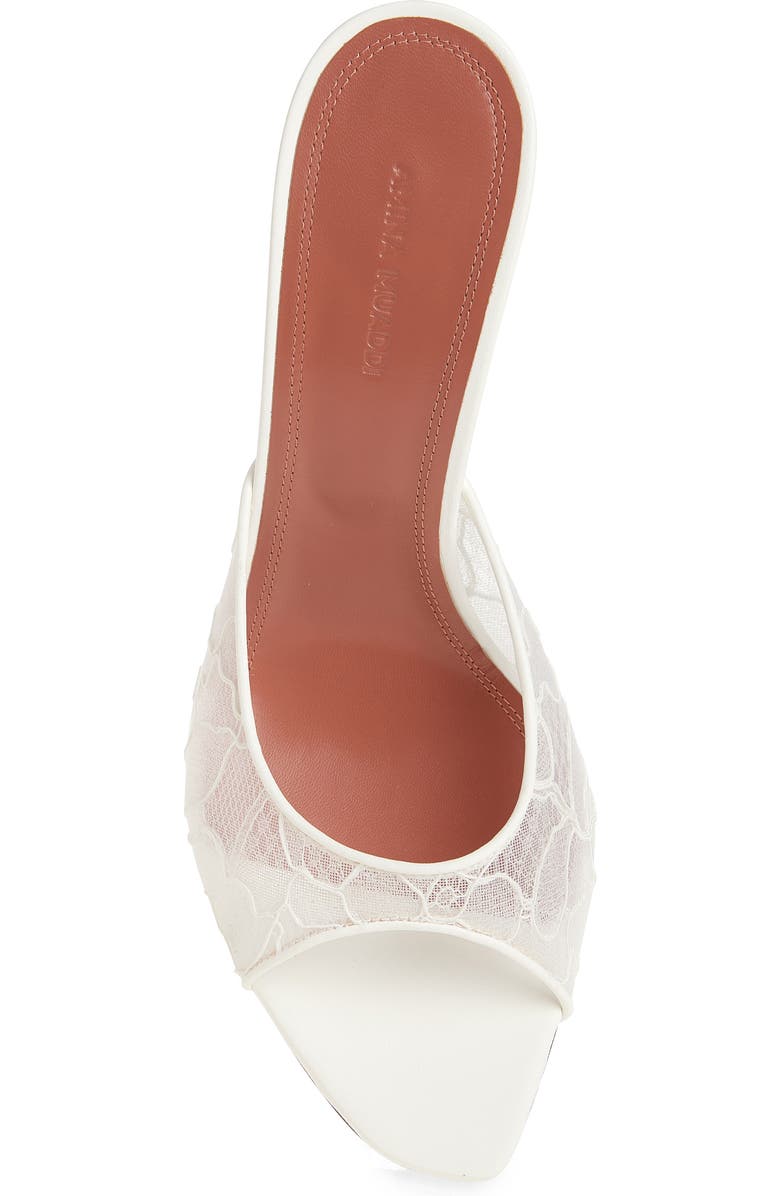 Amina Muaddi Alexa Lace Slide Sandal, Alternate, color, Ivory