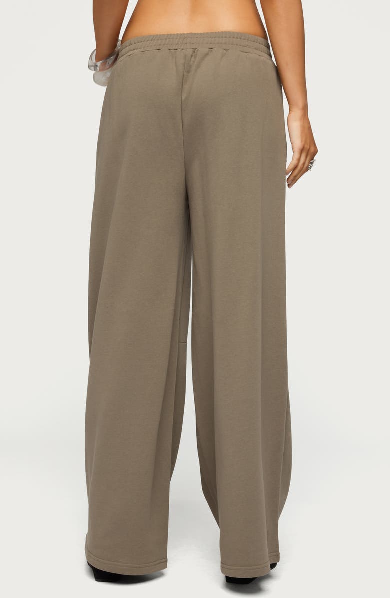 EDIKTED Zania Iridescent Button Sweatpants, Alternate, color, Taupe
