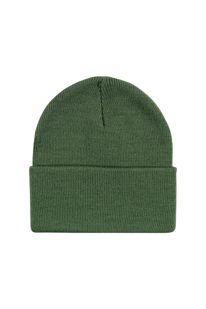 Knitted Fold-Over Beanies, Alternate, color, Green Burgundy